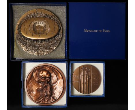 French Commemorative Medals (3) from the Monnaie de Paris: Wilhelm Busch (cartoonist) 1832-1908 (medal) by Ronald Searle, bro