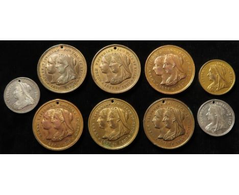 Australian Commemorative Medals (9) Diamond Jubilee of Queen Victoria 1897, State of Victoria issues: Gilt bronze d.31mm: Shi