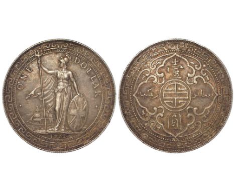 British Empire silver Trade Dollar 1912B, toned VF/GVF, light edge knock. (Made for use in Singapore, Malaysia, Hong Kong &am