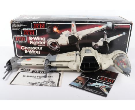 Boxed Palitoy General Mills Star Wars Return Of The Jedi Tri Logo B-Wing Fighter Vehicle, complete with Vintage B Wing pilot 