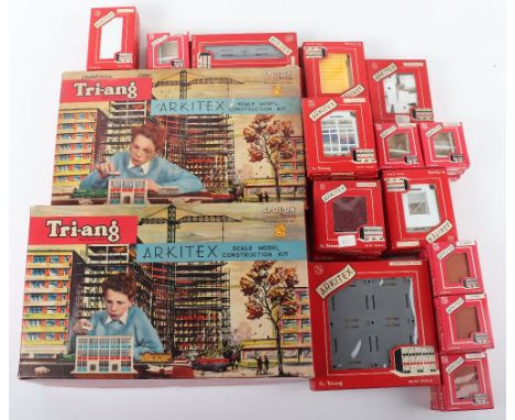 Tri-ang Arkitex scale model Construction sets and accessories, Set No.B with instructions and Set No.A with instructions, tog