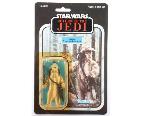 Kenner Star Wars Return of The Jedi Logray (Ewok Medicine Man) Vintage Original Carded Figure, 3 ¾ inches mint, factory seale