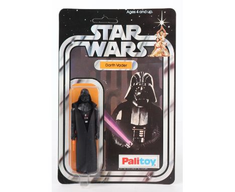 Palitoy Star Wars Darth Vader Vintage Original Carded Figure, 3 ¾ inches mint, standard light sabre, with a mint bubble on a 