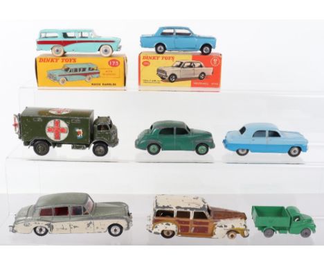 Dinky Toys cars and Dublo truck, boxed 136 Vauxhall Viva metallic blue, excellent condition box very good, 173 Nash Rambler t