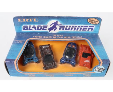 Scarce Ertl Blade Runner Diecast Metal Replicas Set, #1891 Deckards Chase Spinner, Deckard’s Ground Car, Rachael’s Spinner an
