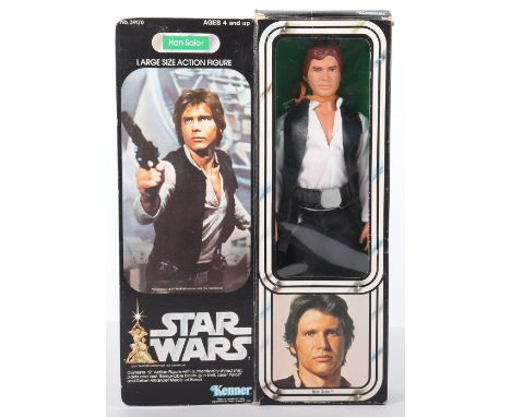 Vintage Kenner Star Wars Large Size Action Figure Han Solo, 11 ¾ inch poseable figure, complete with medal of honour, in near