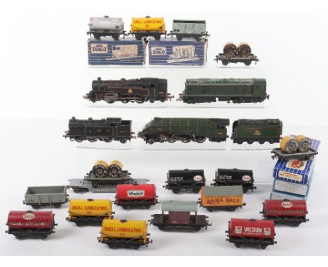 Hornby Dublo locomotives and rolling stock, three-rail EDL11 4-6-2 Silver King locomotive and tender BR green, EDL7 0-6-2 LMS