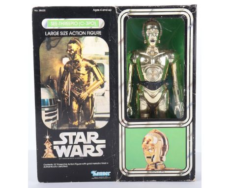 Vintage Kenner Star Wars Large Size Action Figure See Threepio (C-3PO), 12 inch poseable figure, in excellent original condit