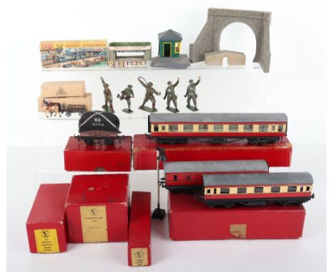 Trix-Twin Railway boxed Goods set,  containing 0-4-0 locomotive and tender, four wagons, guards/brake van and Esso tank wagon