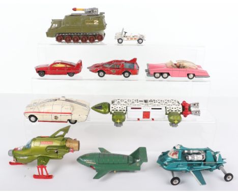 Quantity of Unboxed Tv/Film Related Dinky Toys including: 100 Thunderbirds Lady Penelopes FAB 1,with figures, 101 Thunderbird