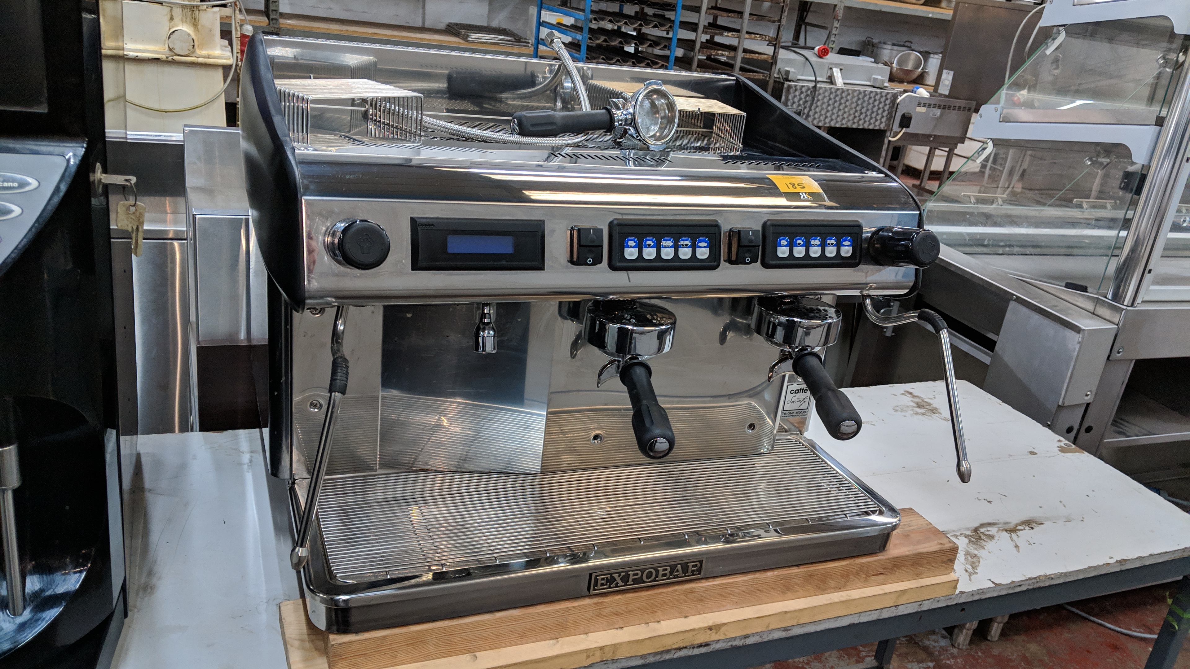 Expobar model MAC2GR Megacrem Display commercial twin head coffee