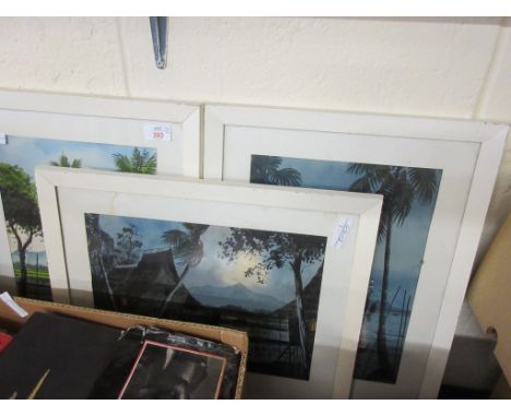 SET OF THREE FRAMED PRINTS, CARIBBEAN SCENES 