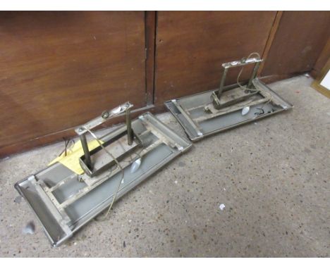PAIR OF ART NOUVEAU STYLE ELECTRIC CEILING LIGHT FITTINGS, EACH APPROX LENGTH 75CM
