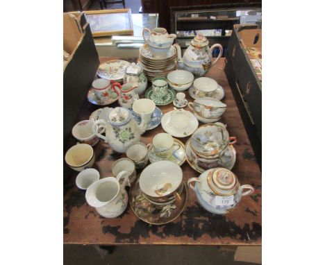 COLLECTION OF VARIOUS CUPS, SAUCERS, TEA POTS, MOSTLY EARLY 20TH CENTURY JAPANESE EXPORT 