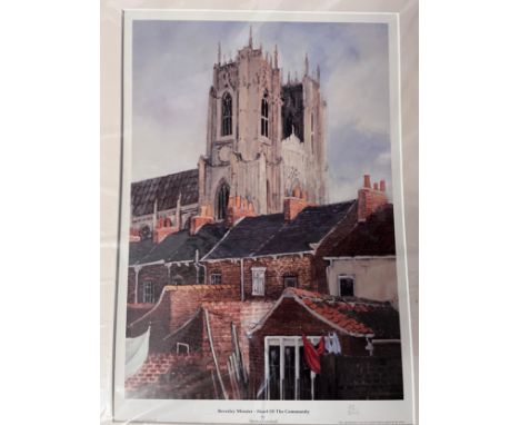 Shirley Goodsell. Limited Edition signed print 28/500. Beverley Minster - Heart of the Community. Image size 44  x 31cm. 