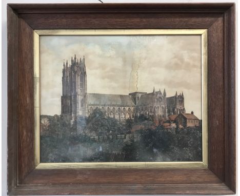 Print of Beverley Minister in an oak frame. Image 40cm x 51cm. 