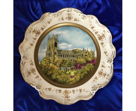 A Coalport china plate depicting Beverley Minster hand painted by S K Smith 23cm in diameter. 