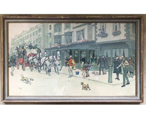 Cecil Aldin (1870-1935) a print titled 'The Mitre at Oxford' 35 x 61cm. 