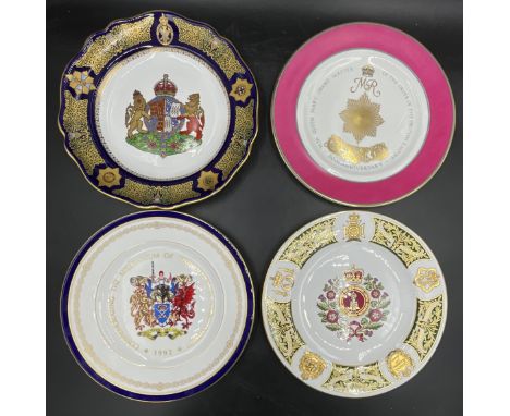 A collection of 4 plates to include Mulberry Hall The Queen Mother's Plate 364/750, Royal Worcester 'Commemorating the millen