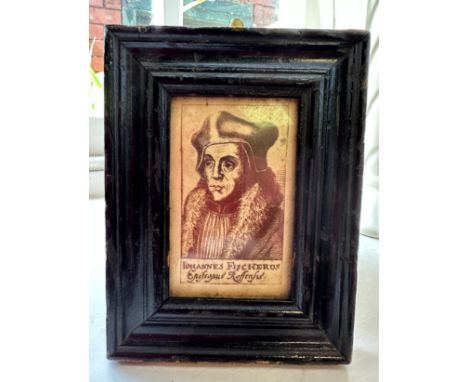 John Fisher print image size 8.5 x 5.5cm.John Fisher Born in 1479 in Beverley, Catholic Bishop, Cardinal & Theologian. Execut