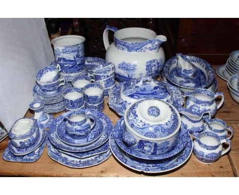 Large collection of Spodes Italian tableware including tureens, large jug, serving dishes, plates, cups and saucers, etc.