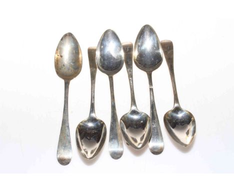Set of six George III silver old English pattern tablespoons, Edinburgh 1805/6.