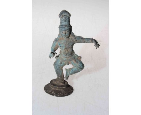 Small bronze/metal figure of Sambandar, 13cm.