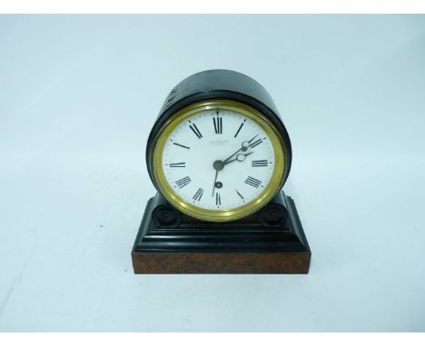 A 19th ebonised mantel clock by Charles Frodsham, the striking movement with alarm mechanism, stamped 'Chas Frodsham Paris', 
