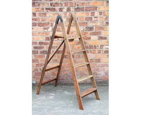 A set of vintage step ladders, 154cm high