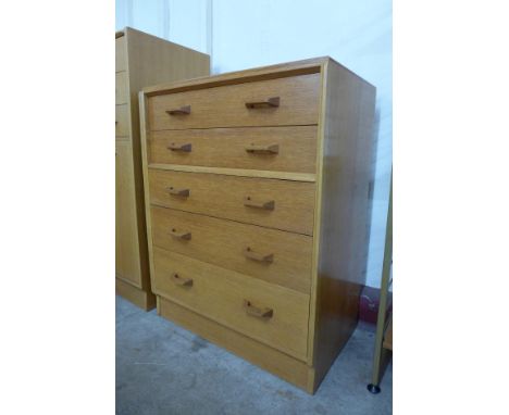 A G-Plan Brandon light oak chest of drawers 