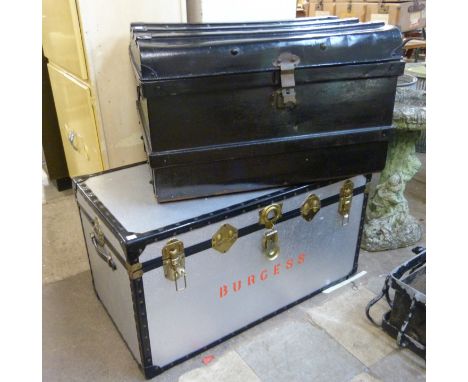 Early 20th C. steamer, cabin trunks and luggage boxes - price