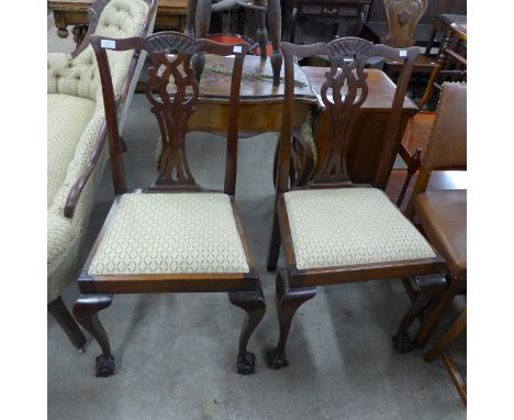 A pair of Chippendale Revival mahogany chairs 