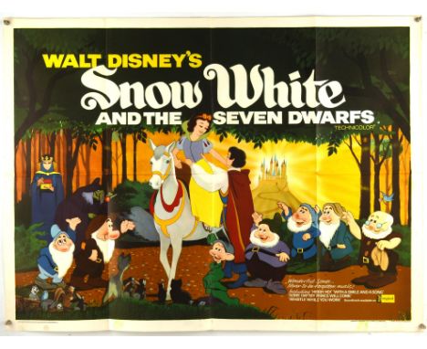 Snow White and the Seven Dwarfs (1937 RR), British Quad Film Poster for the Disney classic, this being a 1970s re-release, 30