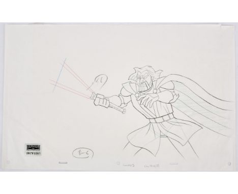 Star Wars The Clone Wars: an original production drawing (OPD) of Obi-Wan Kenobi (Lucas Film Ltd).This original production dr