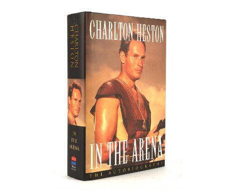 Charlton Heston - In the Arena The Autobiography - First Edition, hardback, with dust wrapper, gold lettered spine, black clo