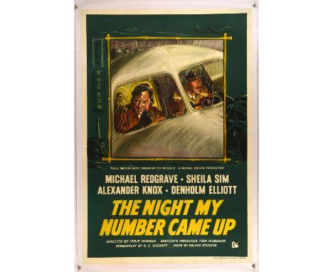 The Night My Number Came (1955), British One Sheet Linen Backed Film Poster from Ealing Studios this being a RAF thriller set