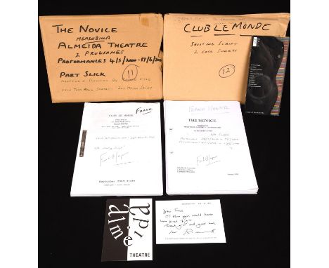 The Novice (2000) and Club Le Monde (2002), Frank Harpers Signed Original Scripts, Call Sheets and related ephemera - The Nov