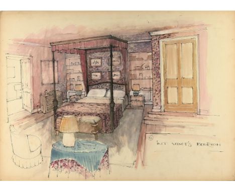 International Velvet (1978) Two Original Keith Wilson Production Design paintings (Velvet and Sarahs Bedrooms).Two original p