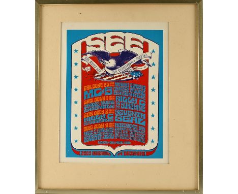Psychedelic 1960s music posters - early 1970s litho reproductions of Frank Zappa and The Mother's of Invention at Royal alber