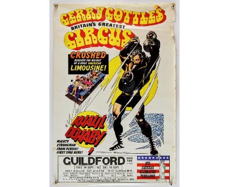 Circus Posters - includes, Gerry Cottle's Circus Guildford show 1978, Santini Brothers Bordon show 1988, John Lawson's Circus