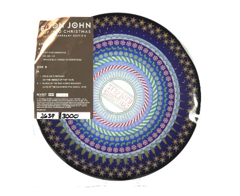 Elton John - Step Into Christmas 50th Anniversary 12" Viny Zoetrope, Limited edition hand numbered 2637/3000, Sealed, Blood R