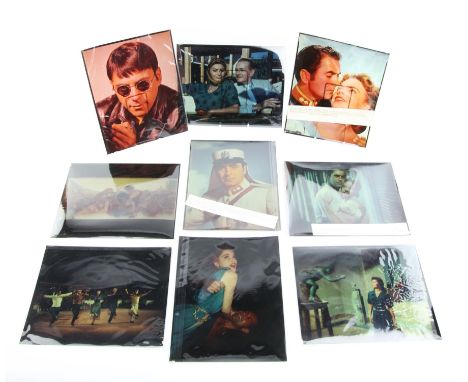 Movie promo colour transparancies - collection of mostly 5 x 4" (with some 10 x 8" and some 35mm mounted) colour positives of
