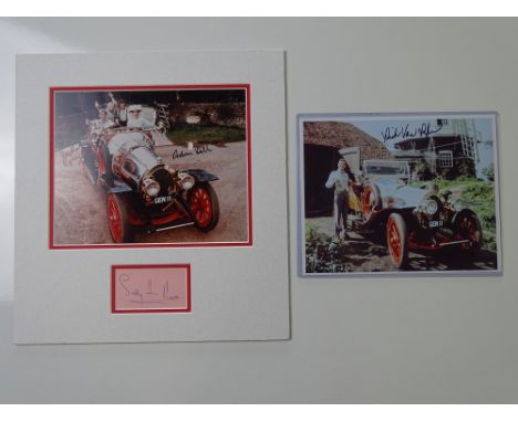 CHITTY CHITTY BANG BANG: 2 x signed photographs of the infamous car - signed by SALLY ANNE HOWES, DICK VAN DYKE, HEATHER RIPL