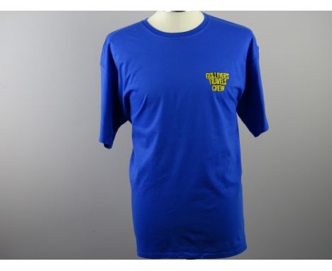 GULLIVERS TRAVELS: (2010) Film / Production Crew Issued Clothing: A pair of XL t-shirts - one blue crew shirt and one red cre