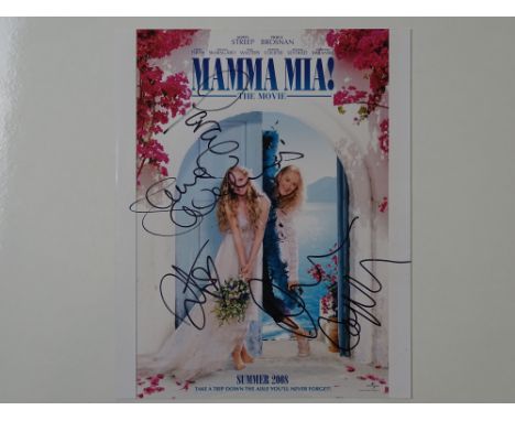 MAMMA MIA! THE MOVIE:  10x8 photograph of the One sheet Advance design signed by members of the cast -  this item has been in
