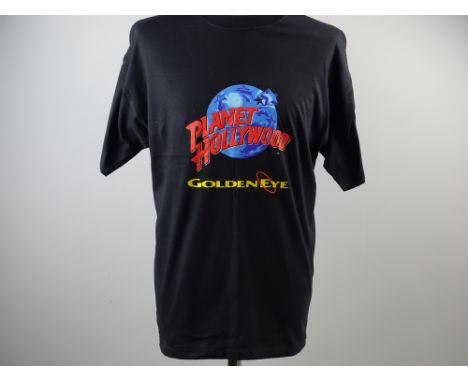 JAMES BOND: GOLDENEYE: Film / Production Crew Issued Clothing:  Planet Hollywood black xl t-shirt - given to the crew at the 