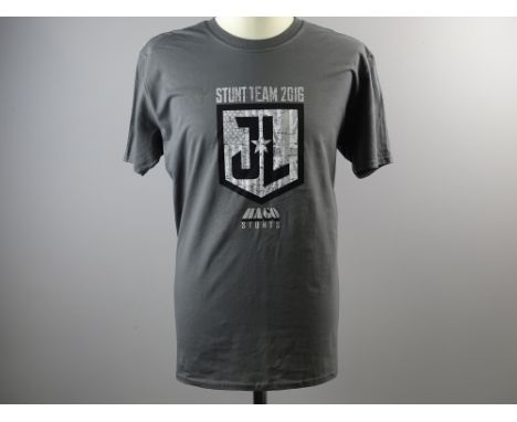 SUPERHERO: Film / Production Crew Issued Clothing: - A JUSTICE LEAGUE grey stunt team XL t-shirt together with a MARVEL: AVEN