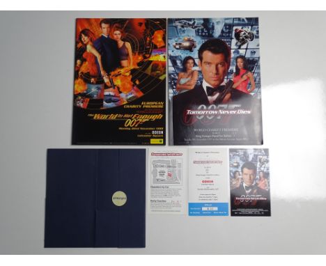 JAMES BOND: Assorted premiere brochures and tickets from: TOMORROW NEVER DIES (1997) and THE WORLD IS NOT ENOUGH (1999) - (3)