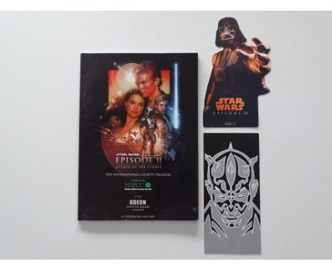 STAR WARS: A group of memorabilia to include: premiere ticket for Episode 1:THE PHANTOM MENACE, a premiere brochure for Episo