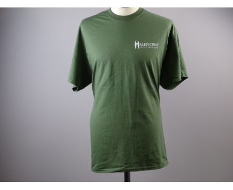 Film / Production Crew Issued Clothing: ANGELINA JOLIE: A MALEFICENT green stunt crew XL t-shirt together with a TOMB RAIDER 